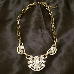 Vintage-Style Gold Brocade Necklace